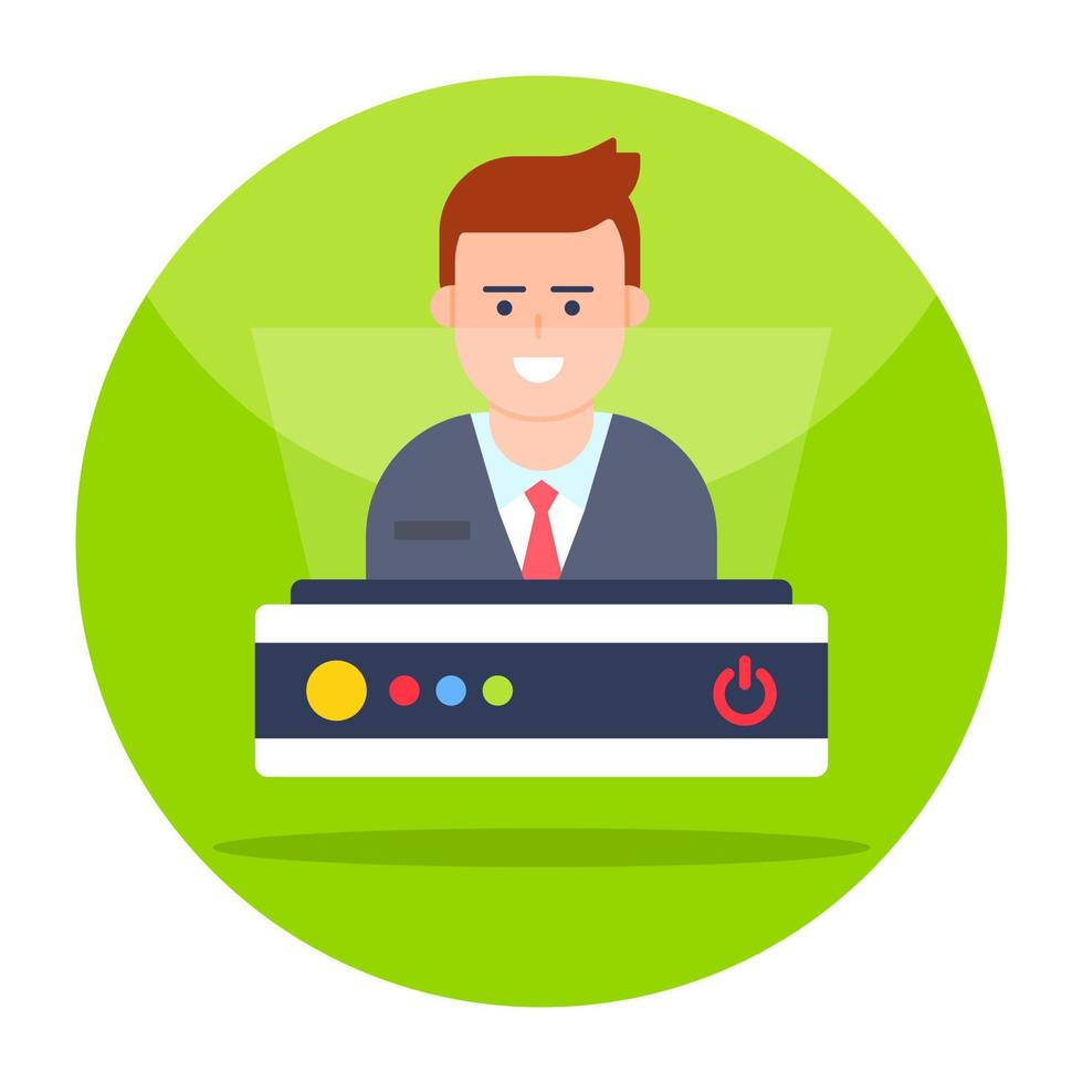 Flat design icon of businessman vector