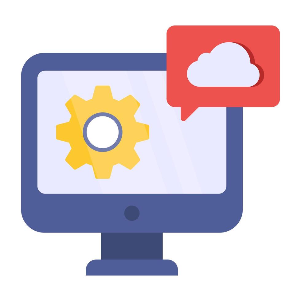 Conceptual flat design icon of system setting vector