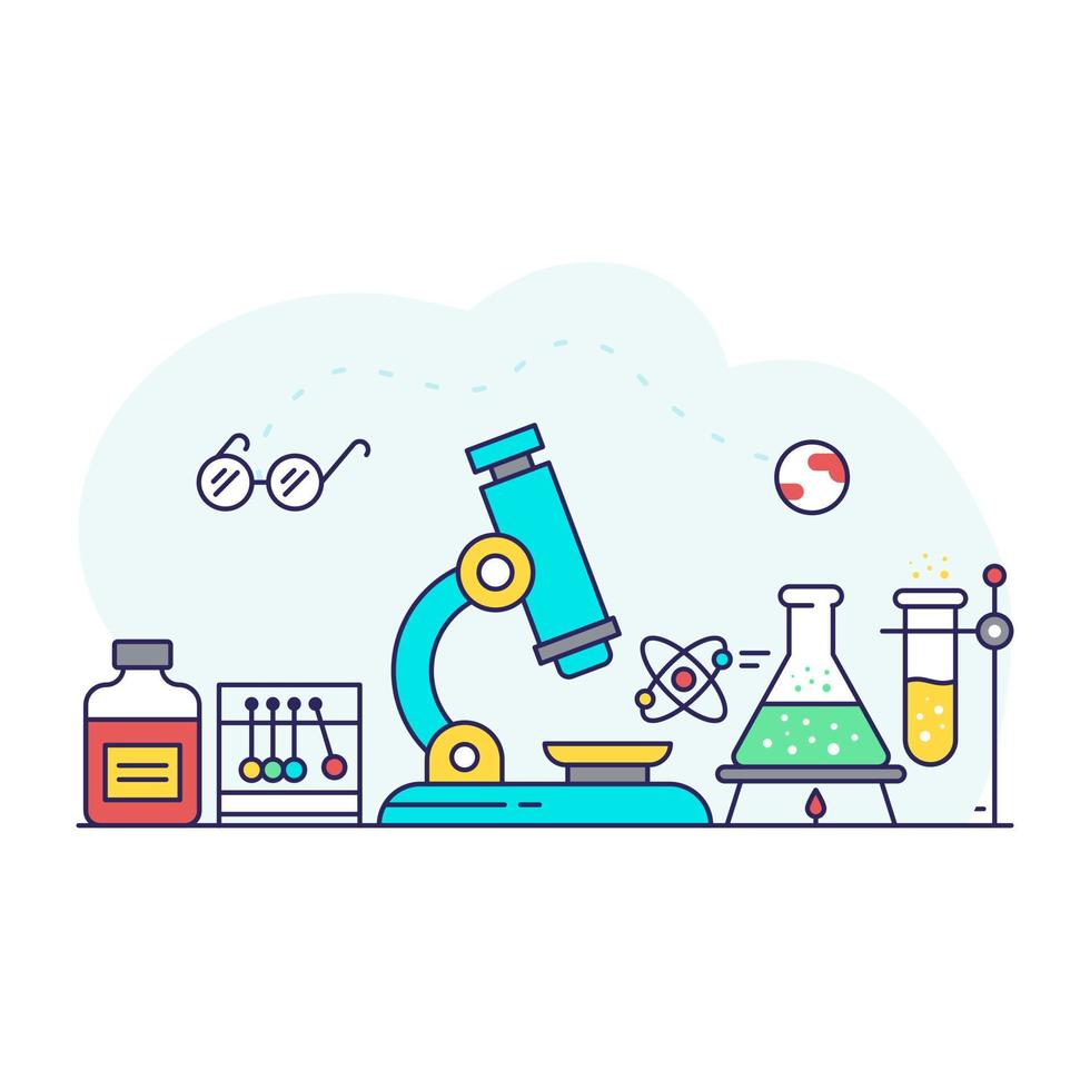 An editable design illustration of scientific research vector