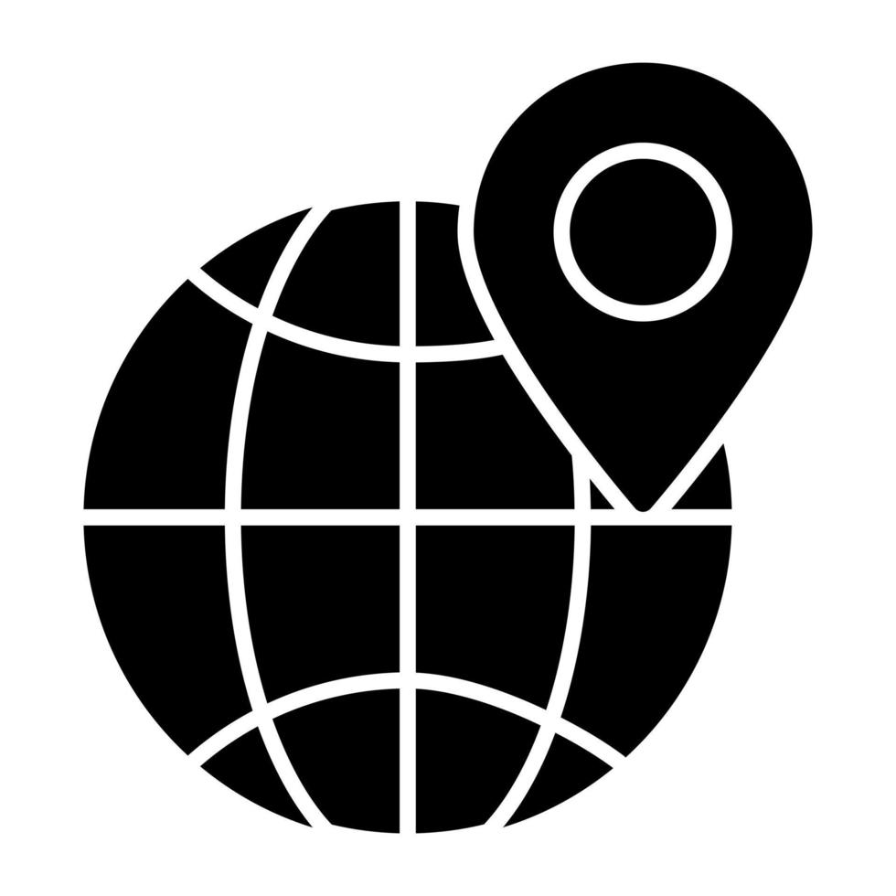 Global location icon, editable vector