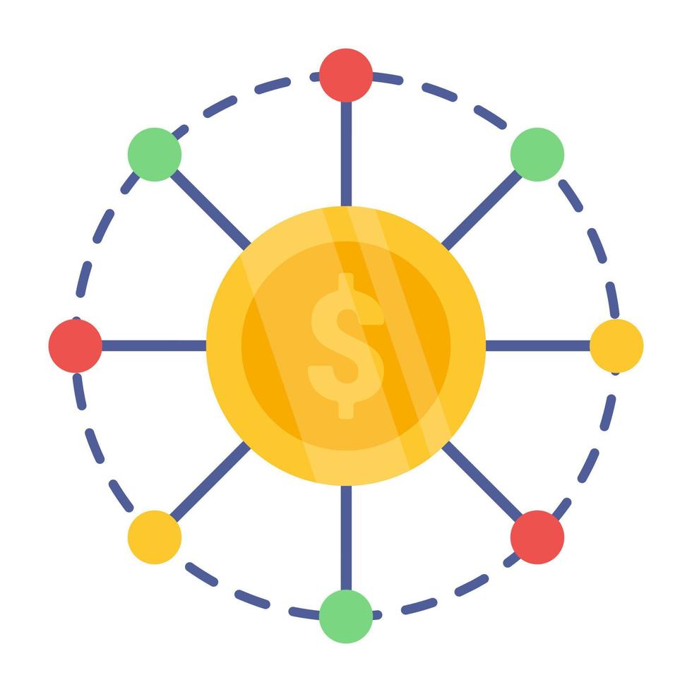 Trendy vector design of dollar network