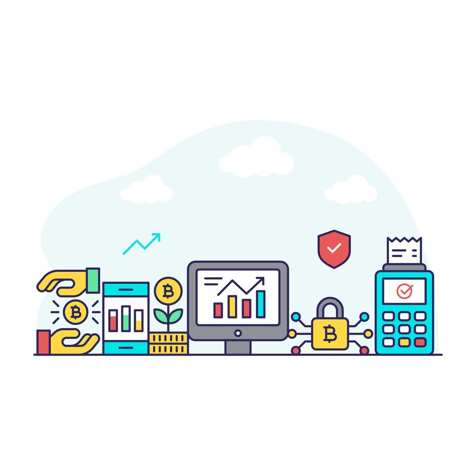 A flat design illustration of online data analytics vector