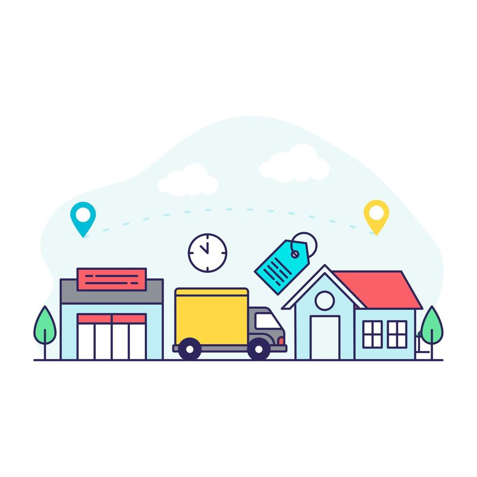 Perfect design illustration of delivery time vector