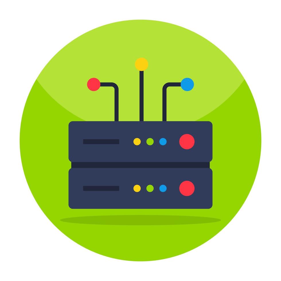 Flat design icon of server network vector