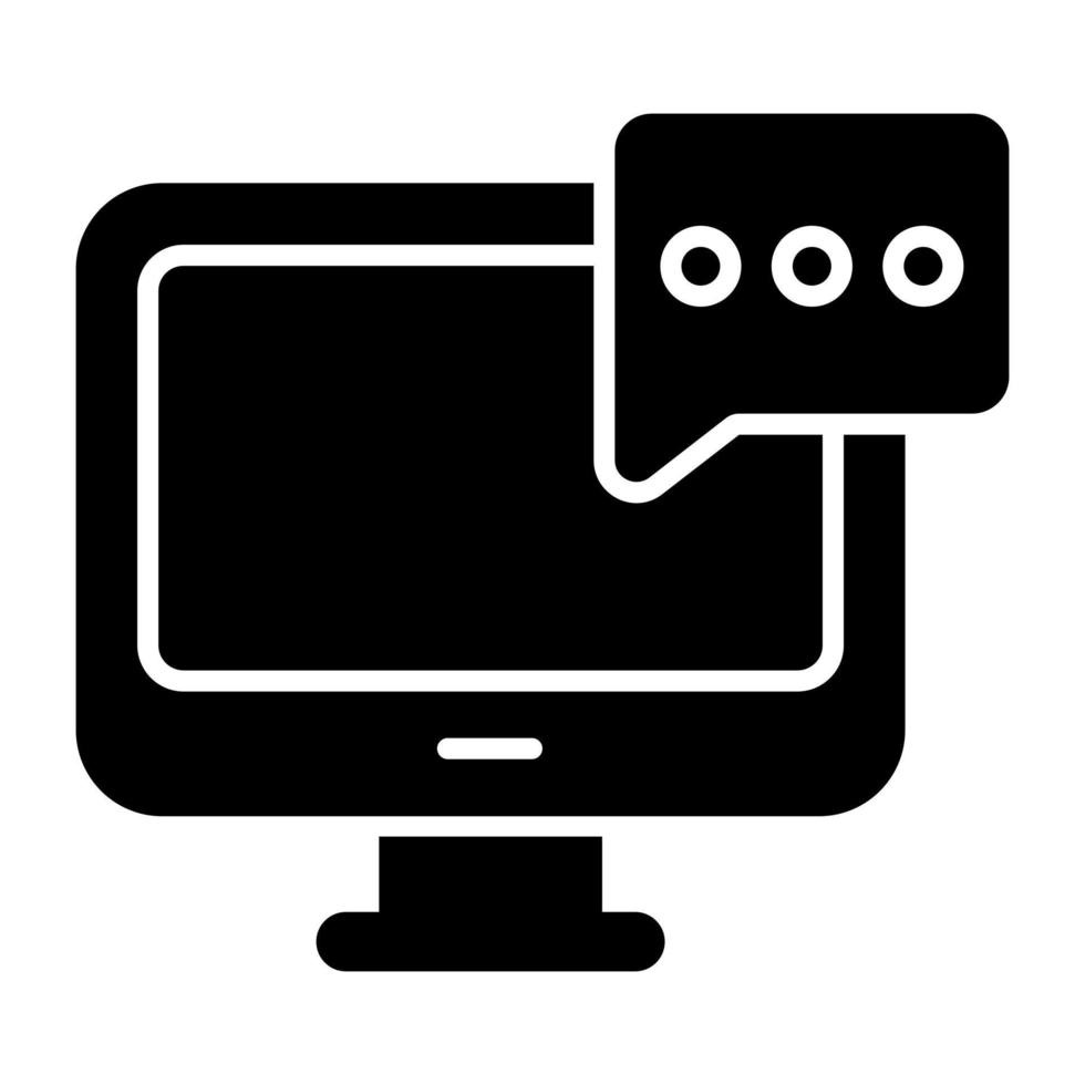 Conceptual solid design icon of online communication vector