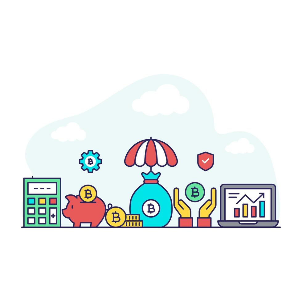 Trendy vector design of bitcoin security