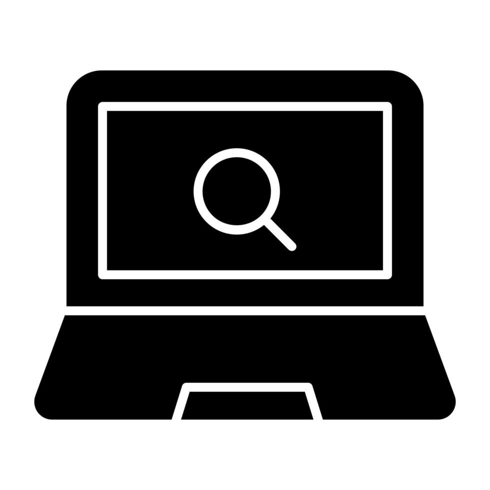 icono de diseño moderno de la computadora portátil de búsqueda vector
