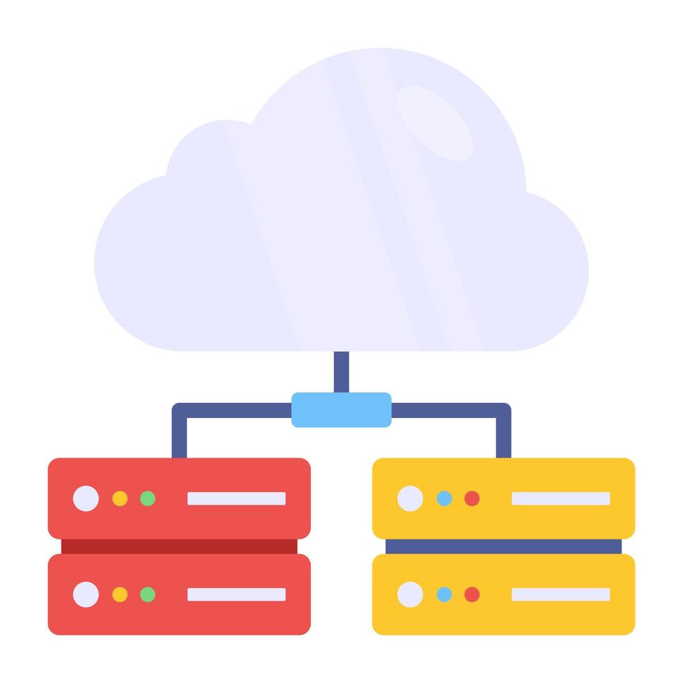 un ícono de diseño único de la base de datos en la nube vector