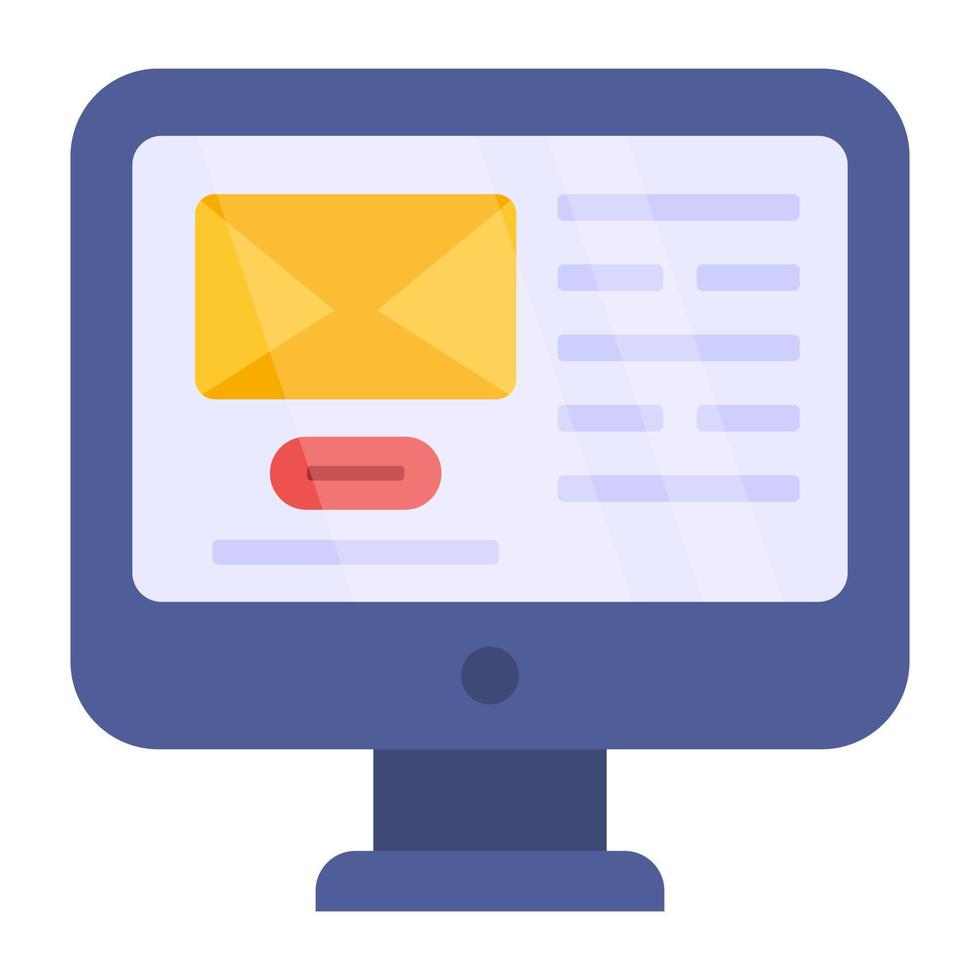 Flat design icon of online mail vector