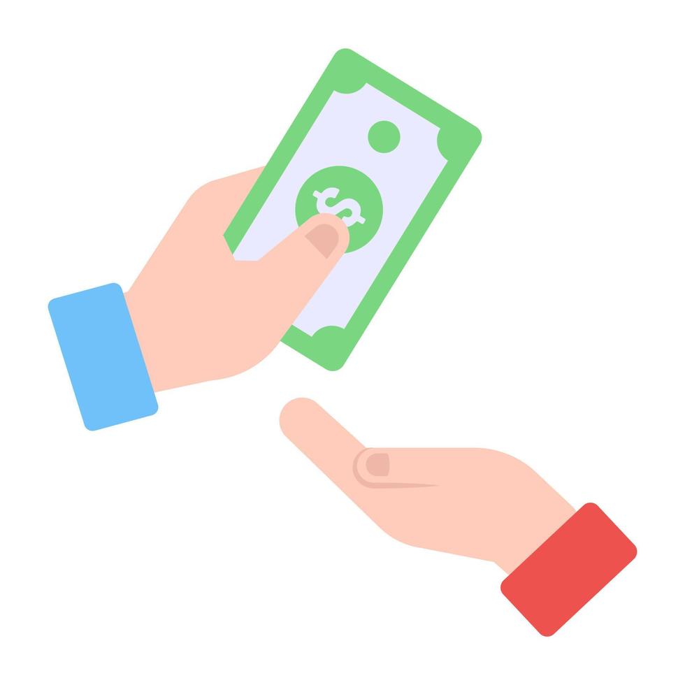 Editable design icon of giving money vector