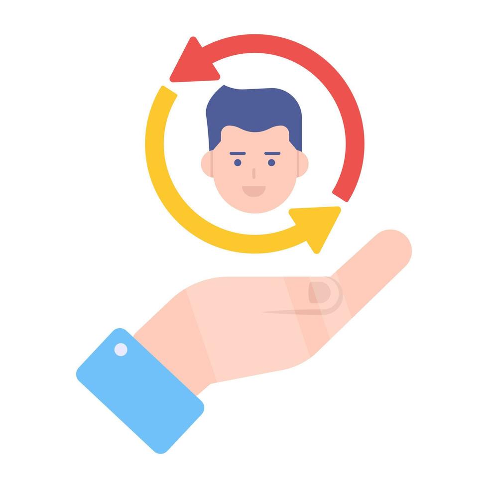 Flat design icon of employee turnover vector