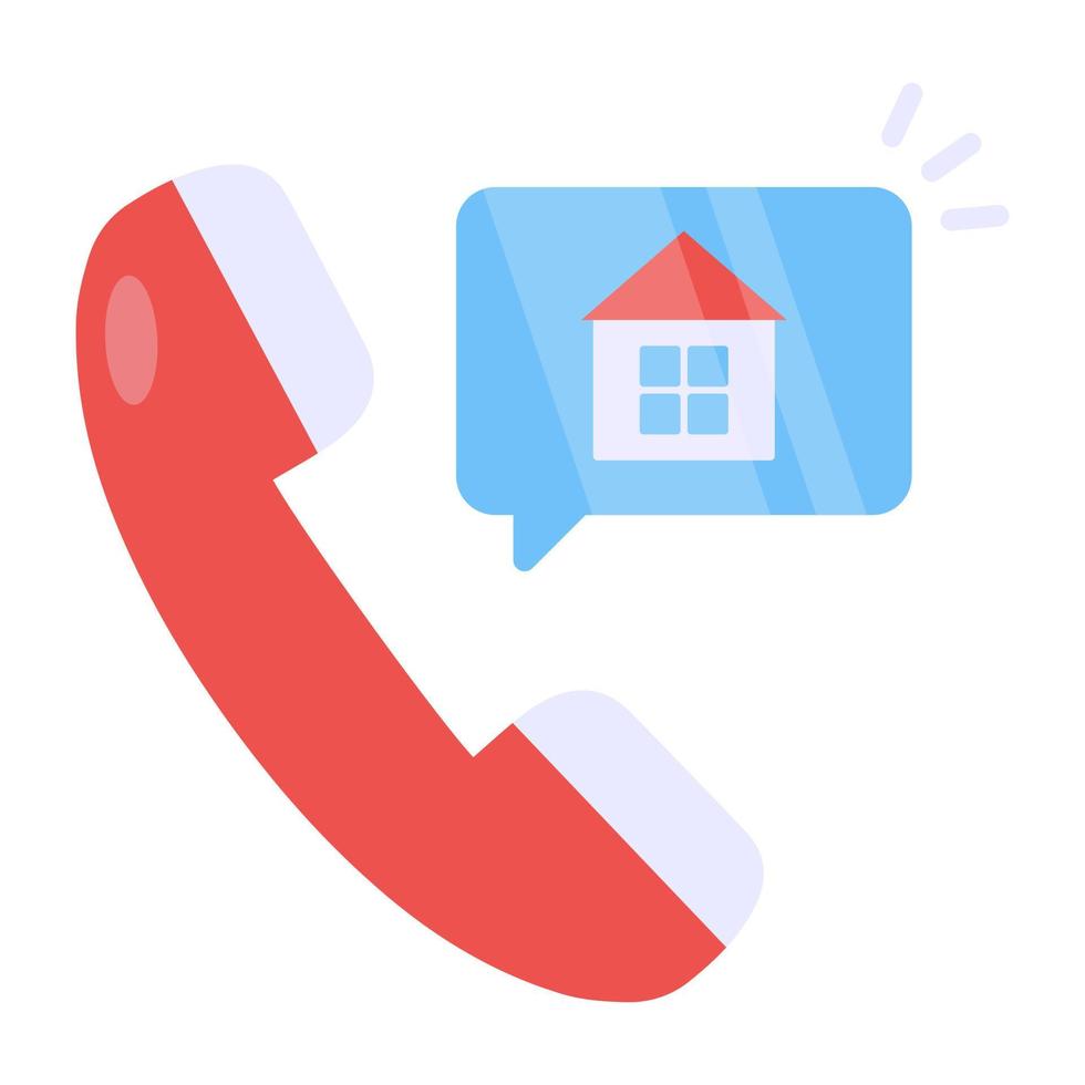 Conceptual flat design icon of property call vector