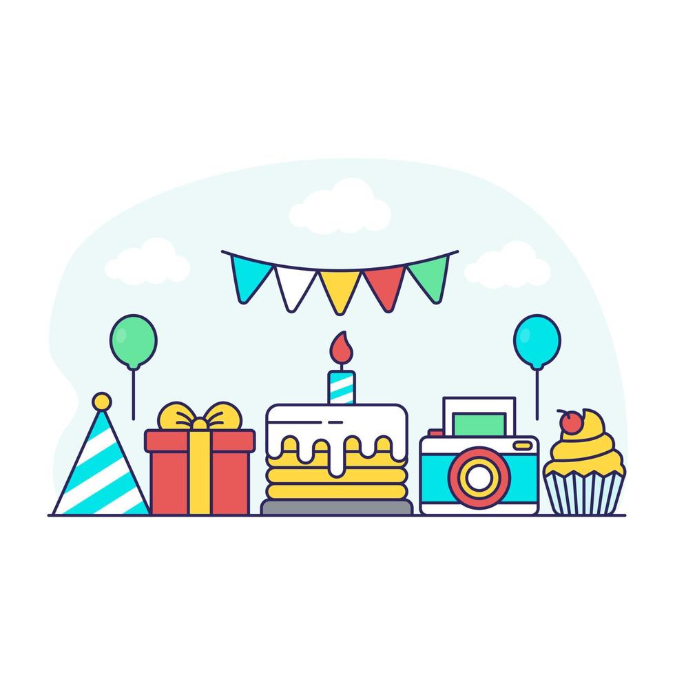 Unique design illustration of party cake vector