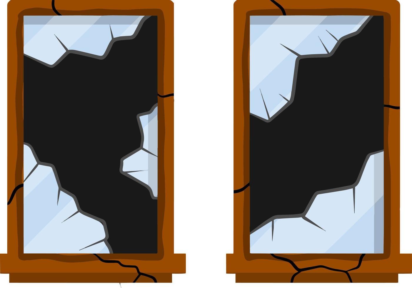 Broken glass. Damaged mirror. vector