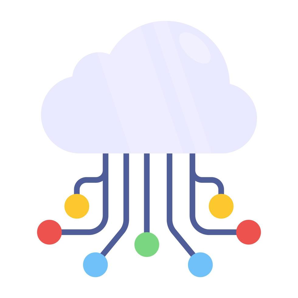 A unique design icon of cloud database vector