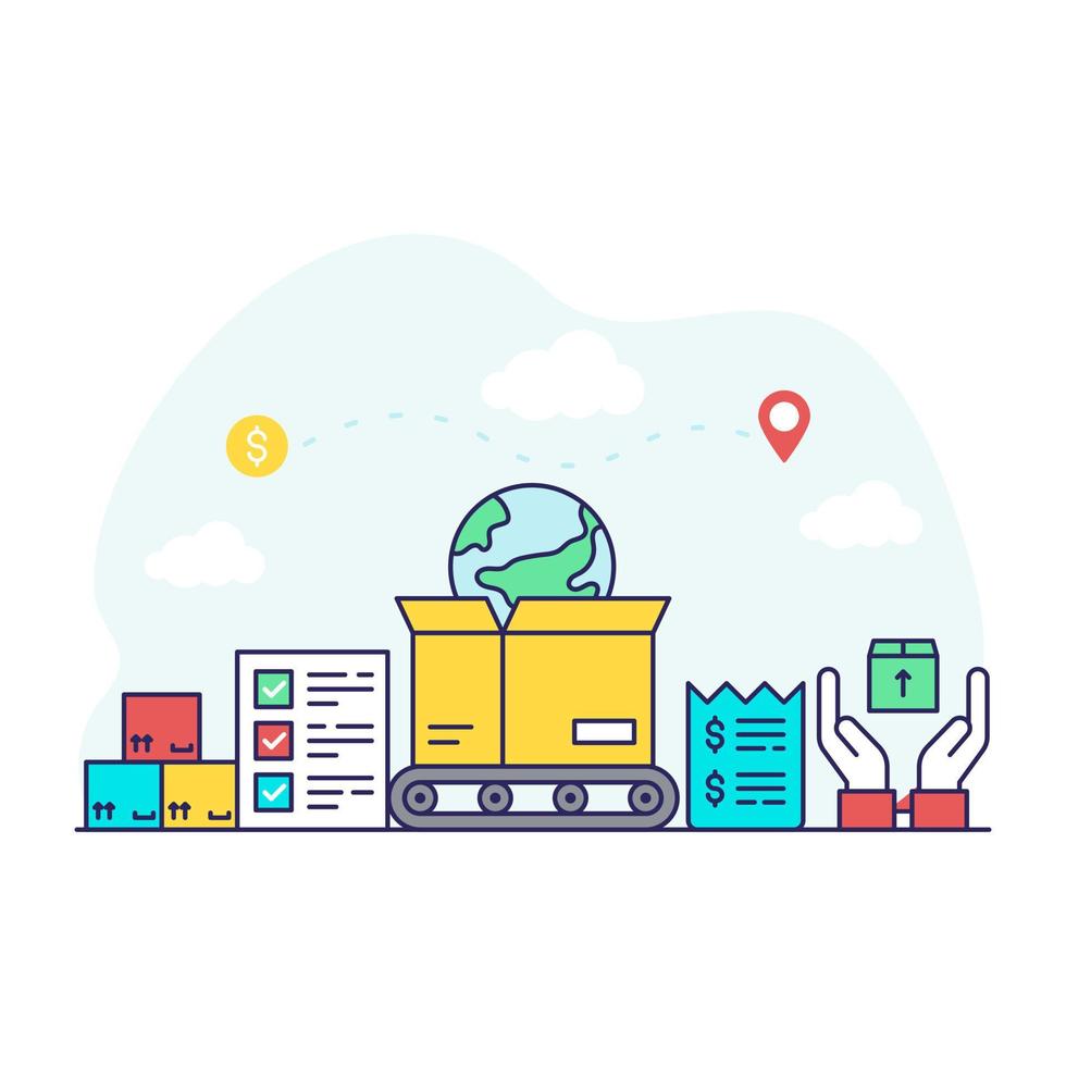 A perfect design illustration of global delivery vector