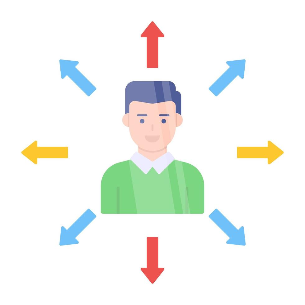 A modern design icon of user network vector