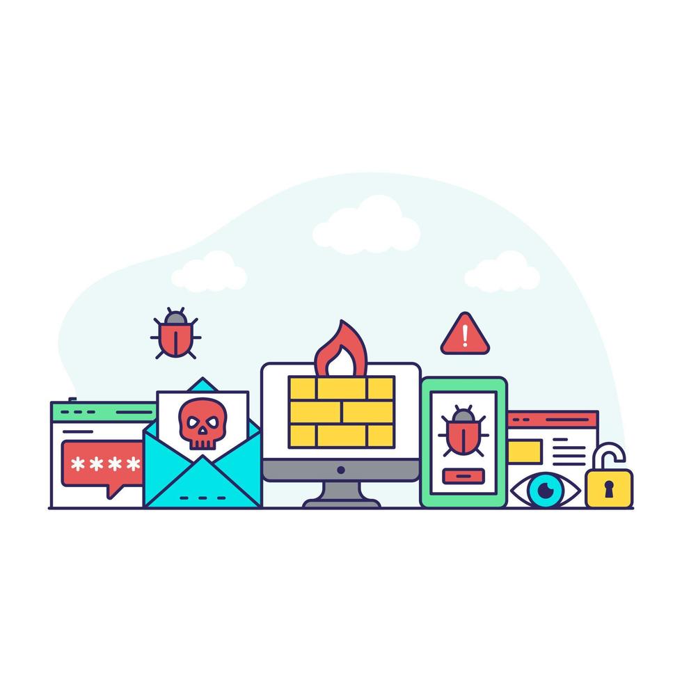 Unique design illustration of firewall vector