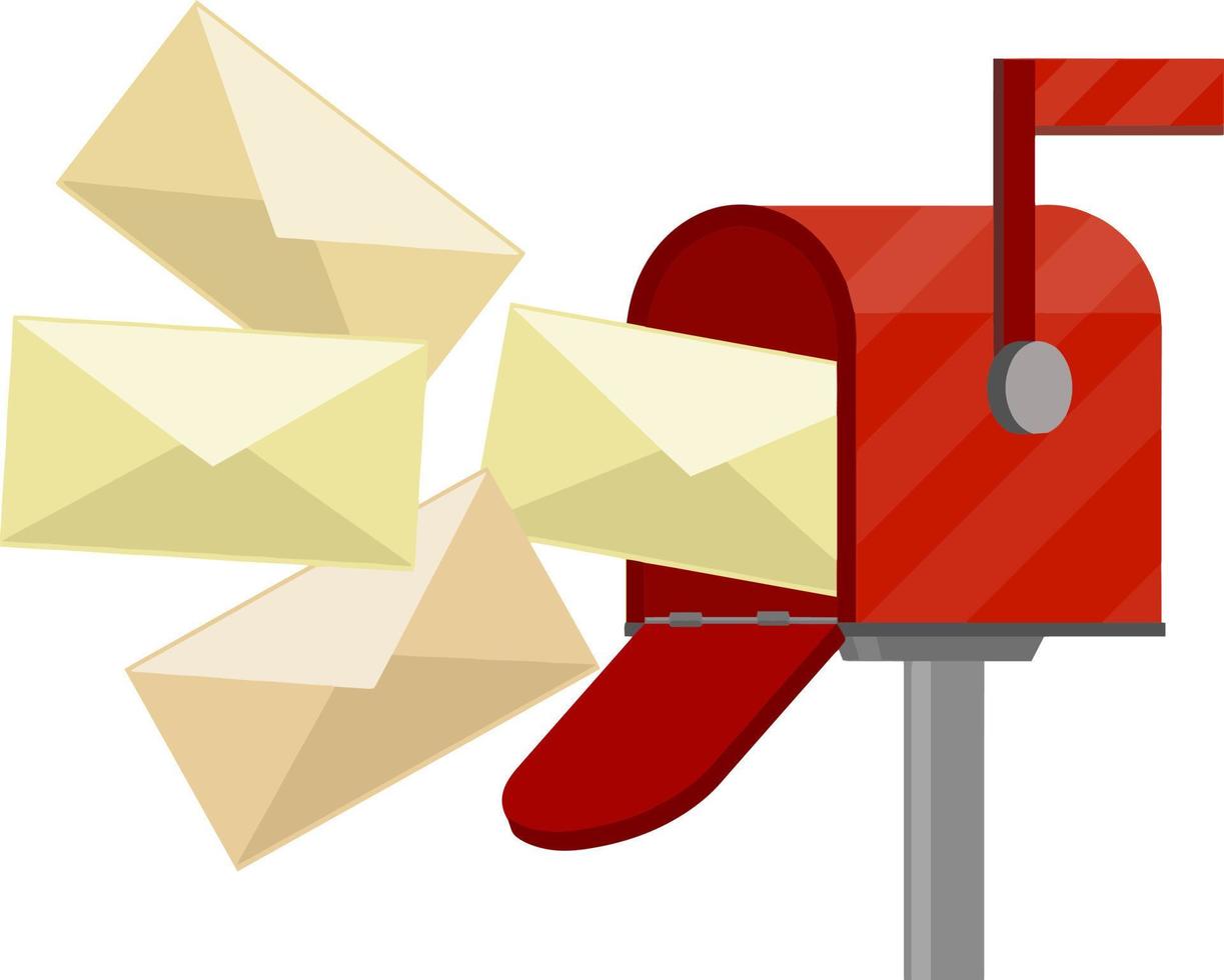 Open mailbox. Mail and message. vector