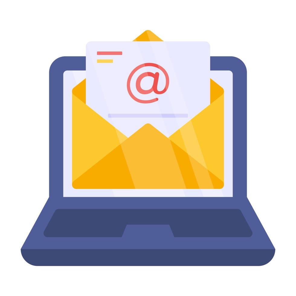 Flat design icon of online mail vector