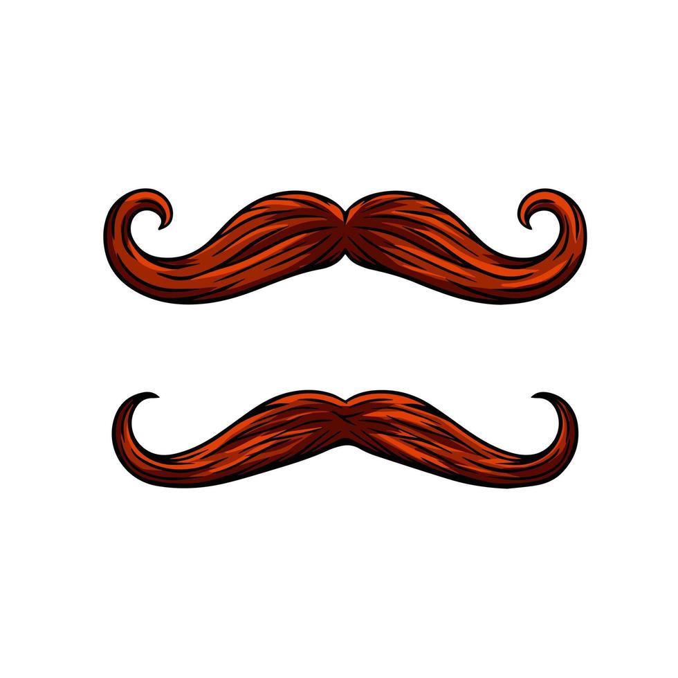 Long moustache of old man vector