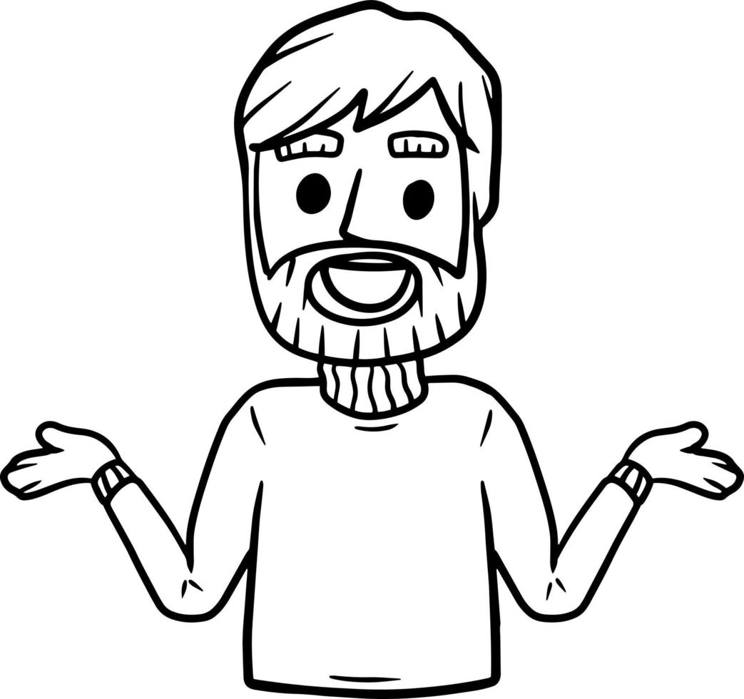 Man with Spread hands. Smiling man vector