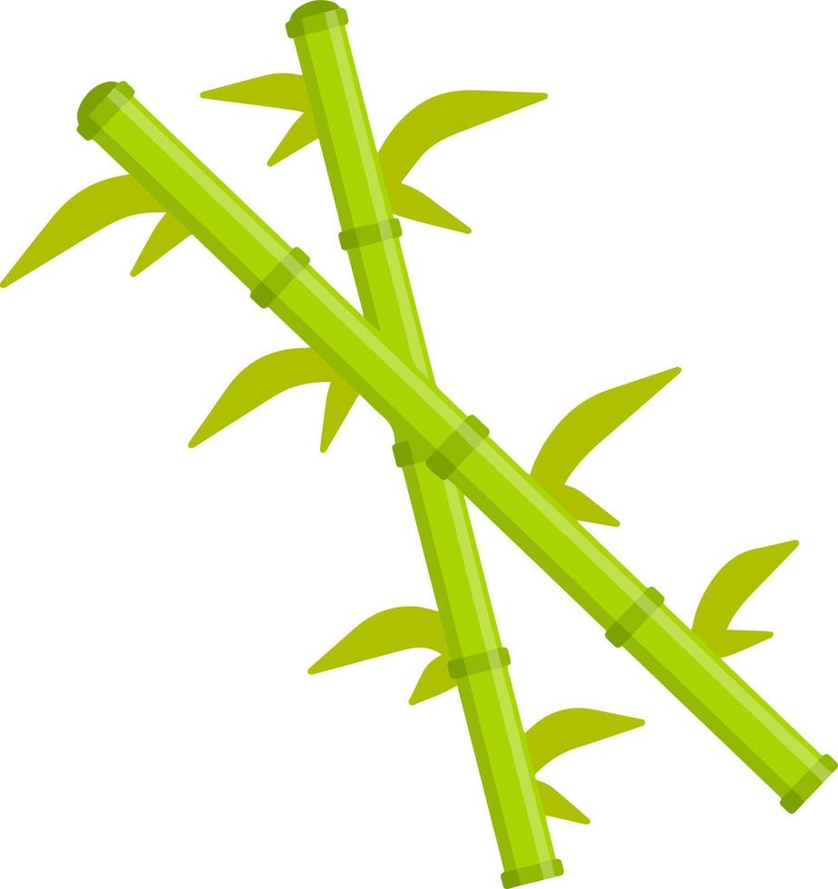 Green stem of plant. Asian Stick and branch. vector