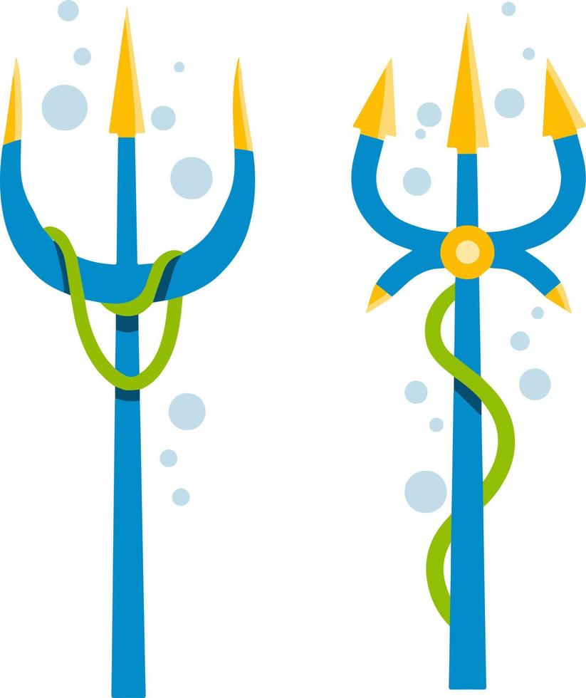 Poseidon Trident. Mythical object vector