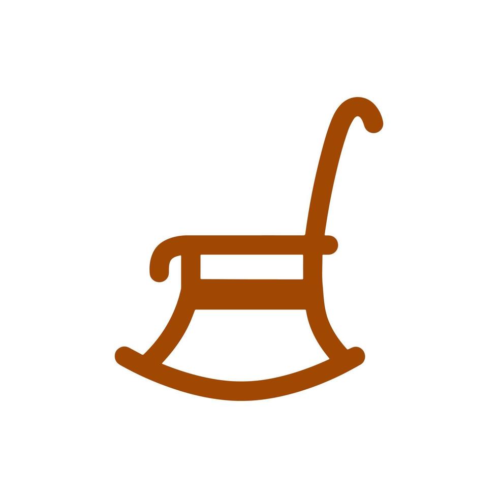 Rocking chair. Wooden armchair. vector