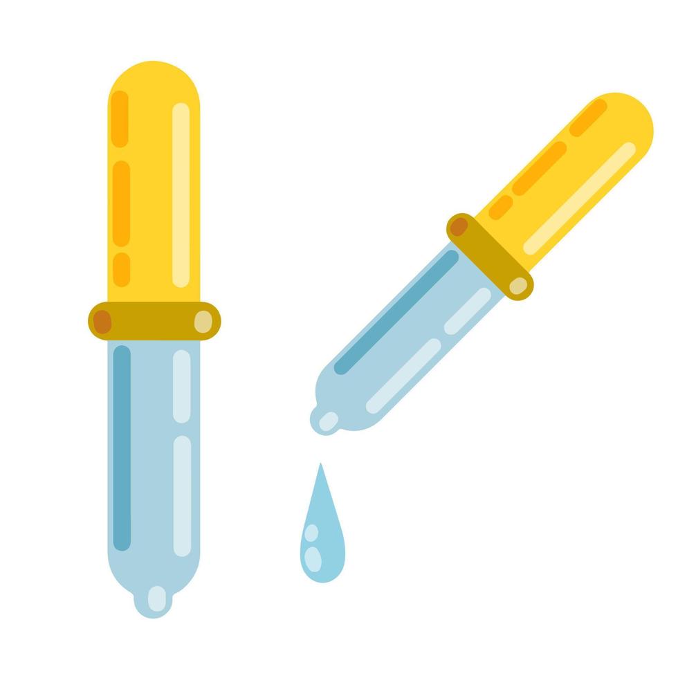 Pipette with orange tip. vector