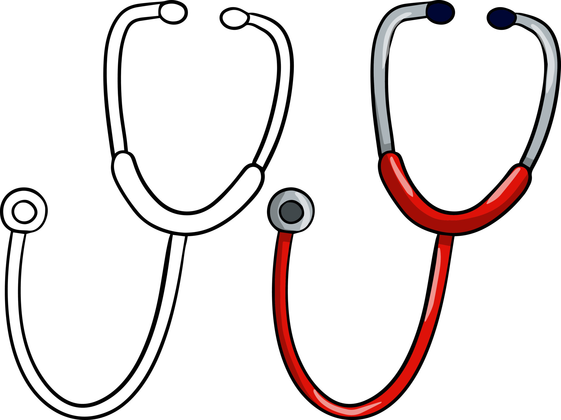 Stethoscope. Cartoon flat illustration 9784251 Vector Art at Vecteezy