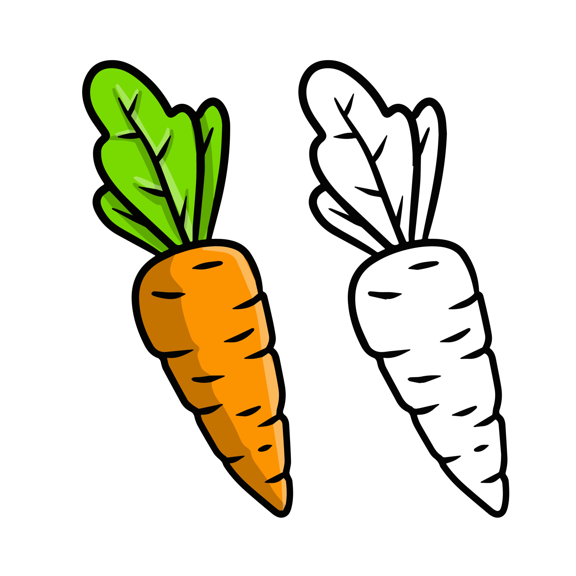 Carrot. Cartoon vegetables. 9784260 Vector Art at Vecteezy