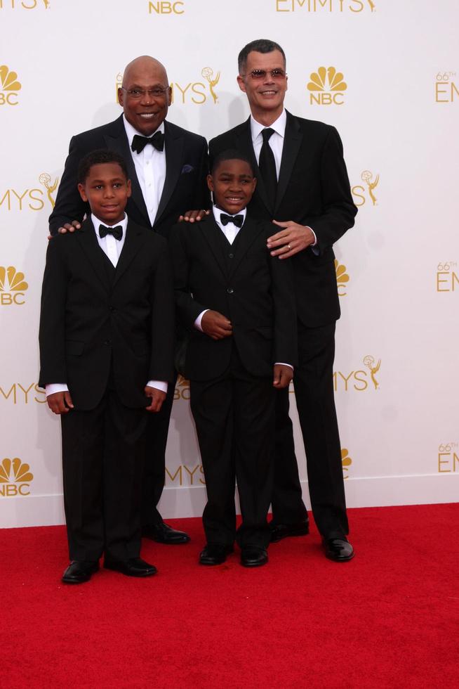 LOS ANGELES, AUG 25 - Paris Barclay, family at the 2014 Primetime Emmy Awards, Arrivals at Nokia at LA Live on August 25, 2014 in Los Angeles, CA photo