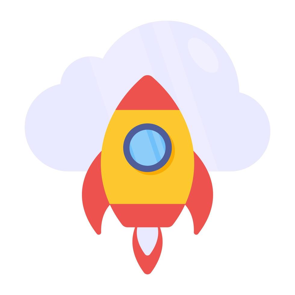 Precious download icon of cloud launch vector