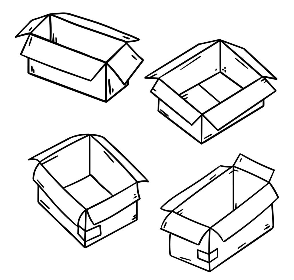 Box. Set of cardboard containers. vector