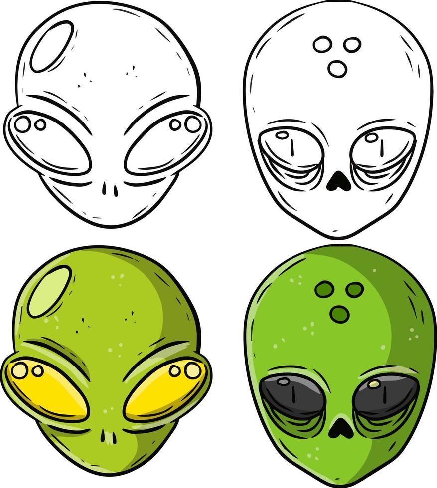 Alien. Extraterrestrial monster with green head vector