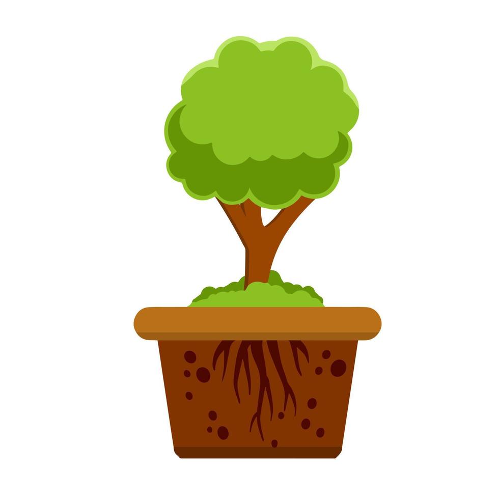 sistema de raíces del árbol. naturaleza y bosque. vector