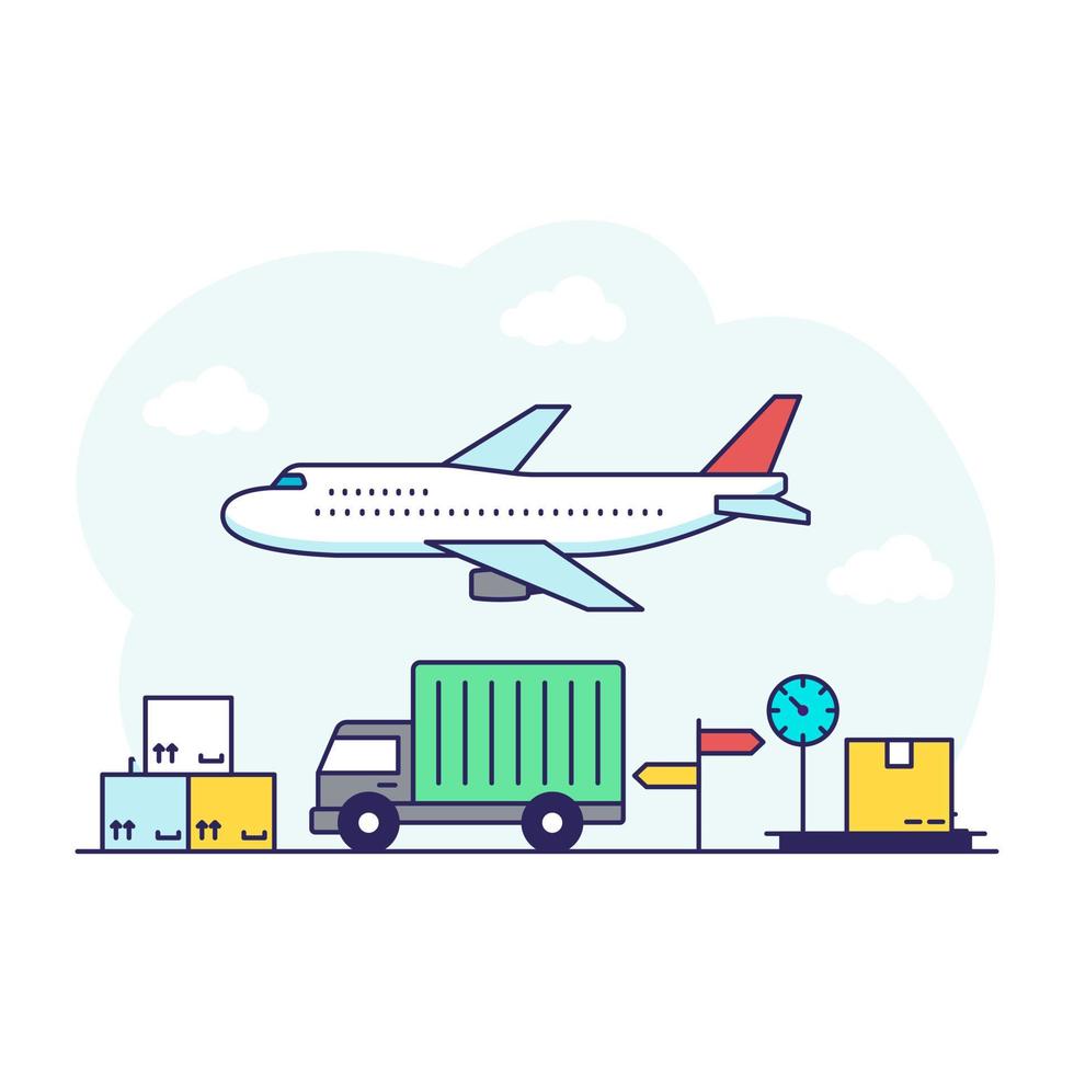 Unique design illustration of air cargo vector