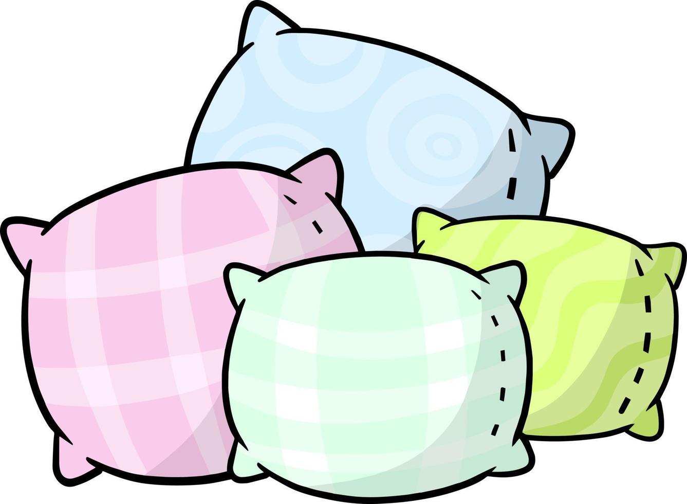 Set of pillows. Vector Element of bedroom