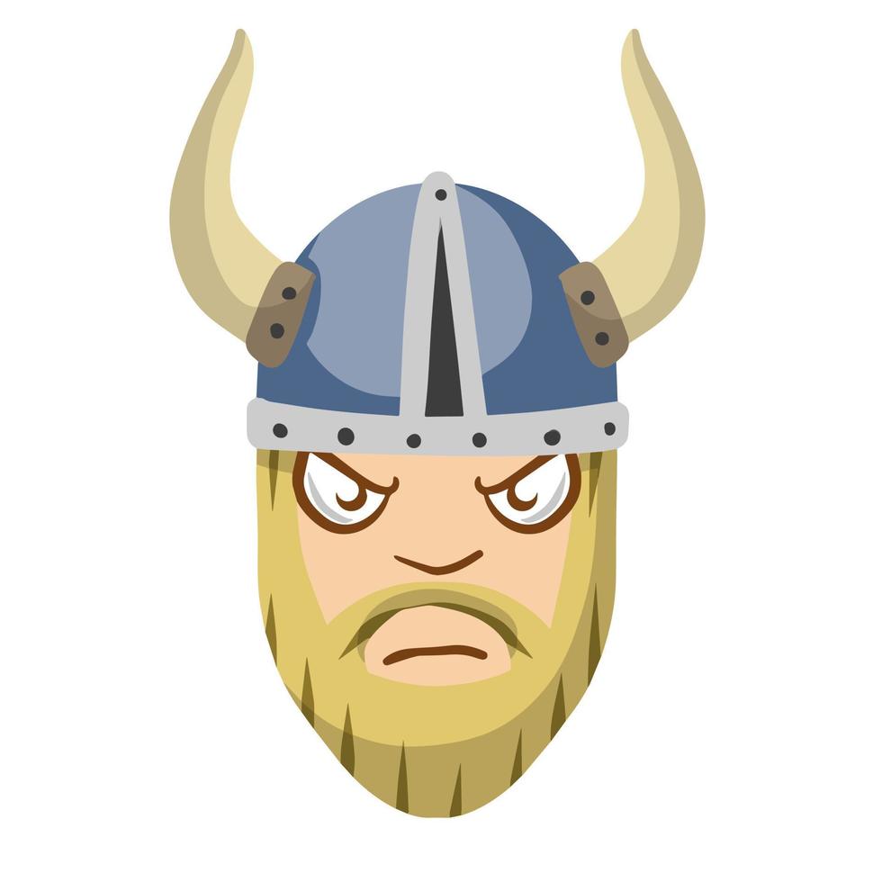 Viking. Cute face of a warrior. vector