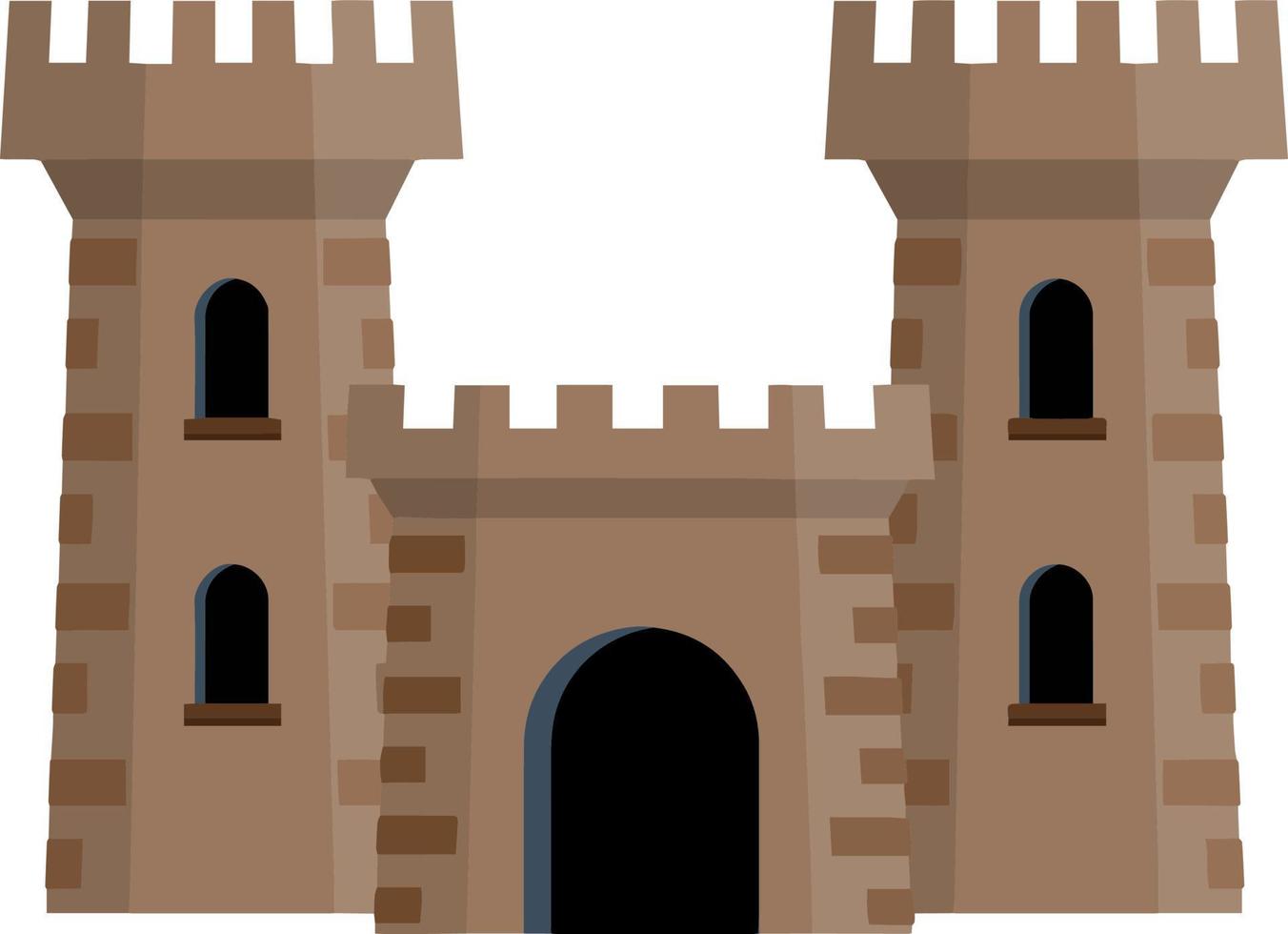 Medieval European stone castle. vector