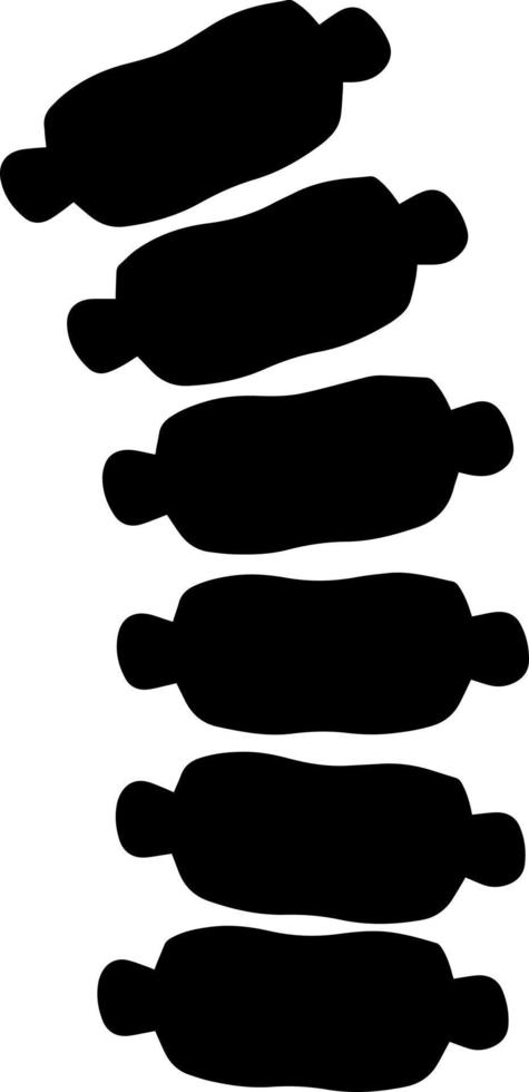 Black silhouette of spine on a white background. vector