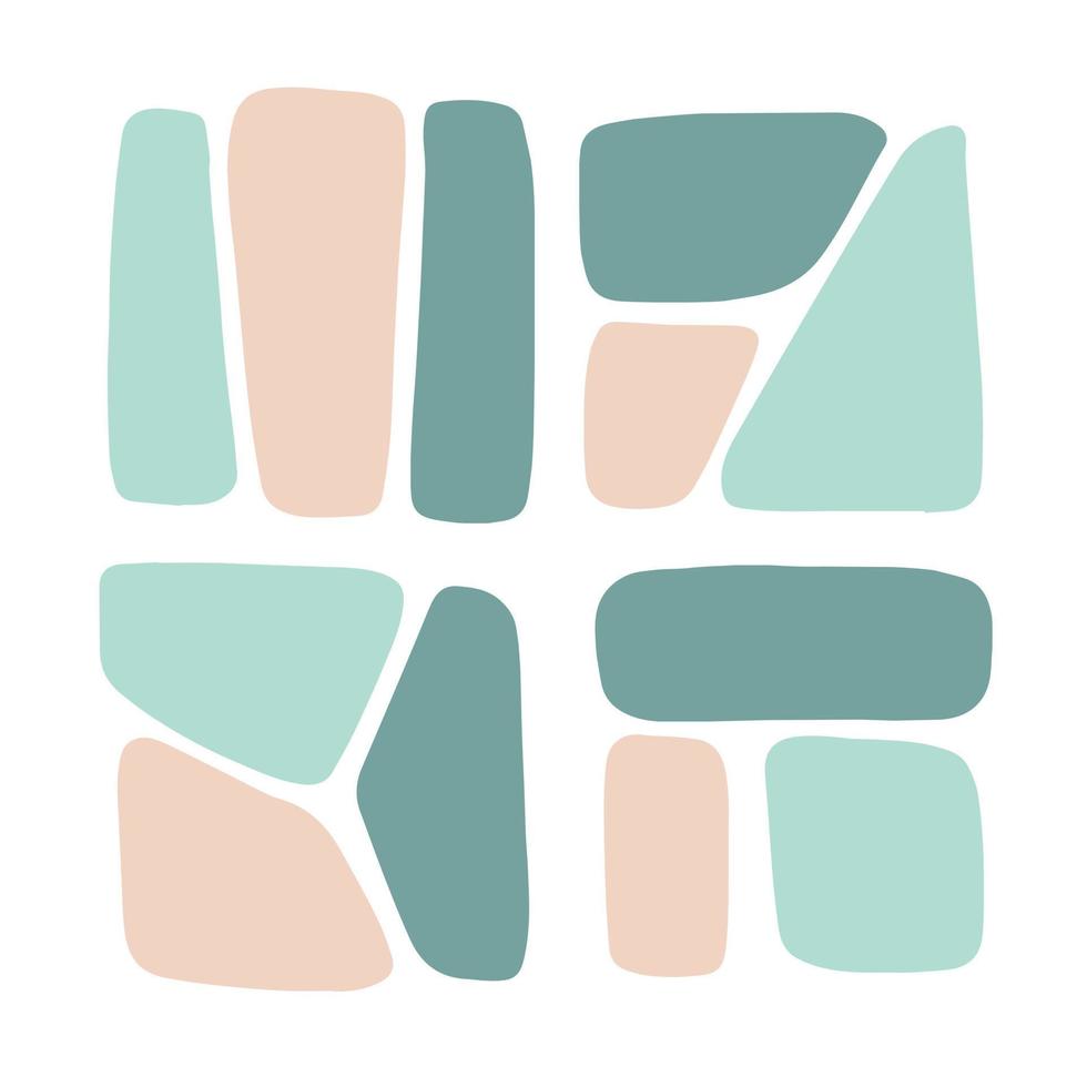 Set of different geometric shapes in pastel colors. Rounded spots. vector