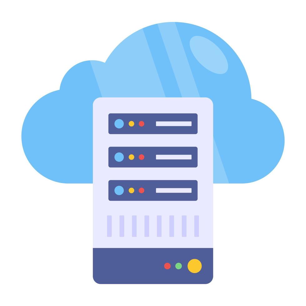 un ícono de diseño único de la base de datos en la nube vector