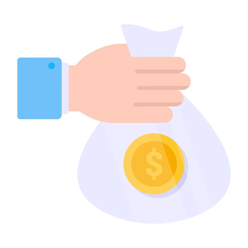 Editable design icon of giving money vector