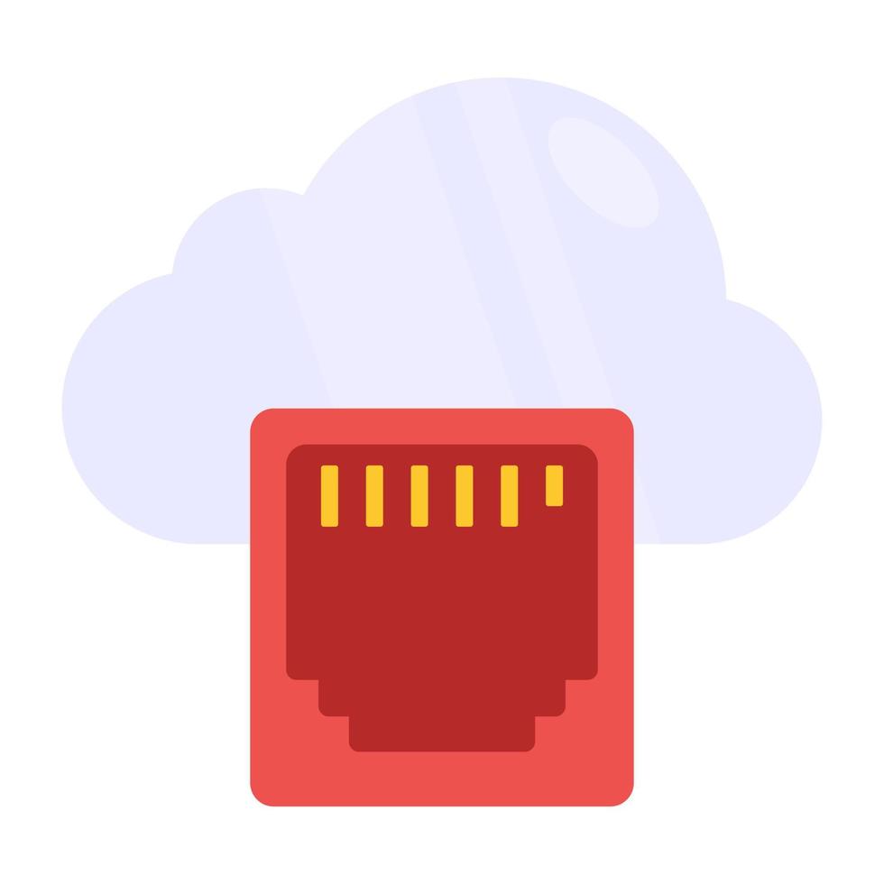 icono de diseño perfecto del puerto de la nube vector