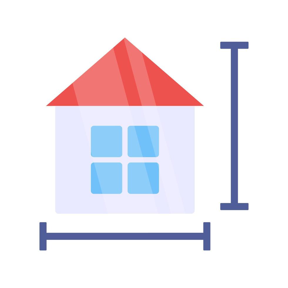 A colored design icon of home measurement vector
