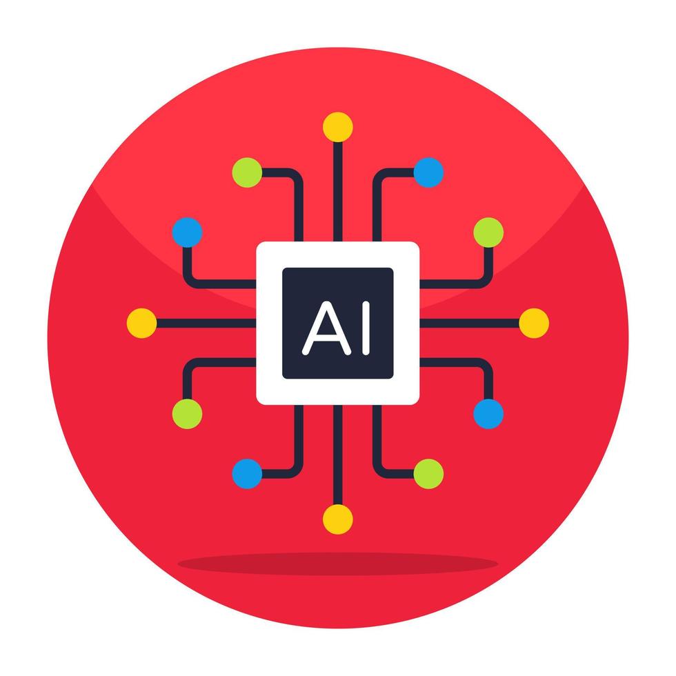Perfect design icon of ai processor vector