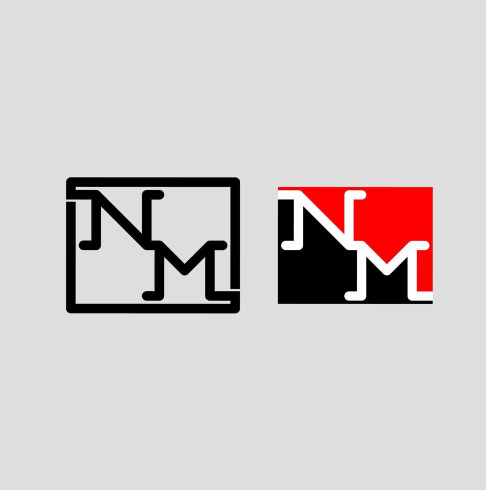 nm mn m n initial letter logo vector