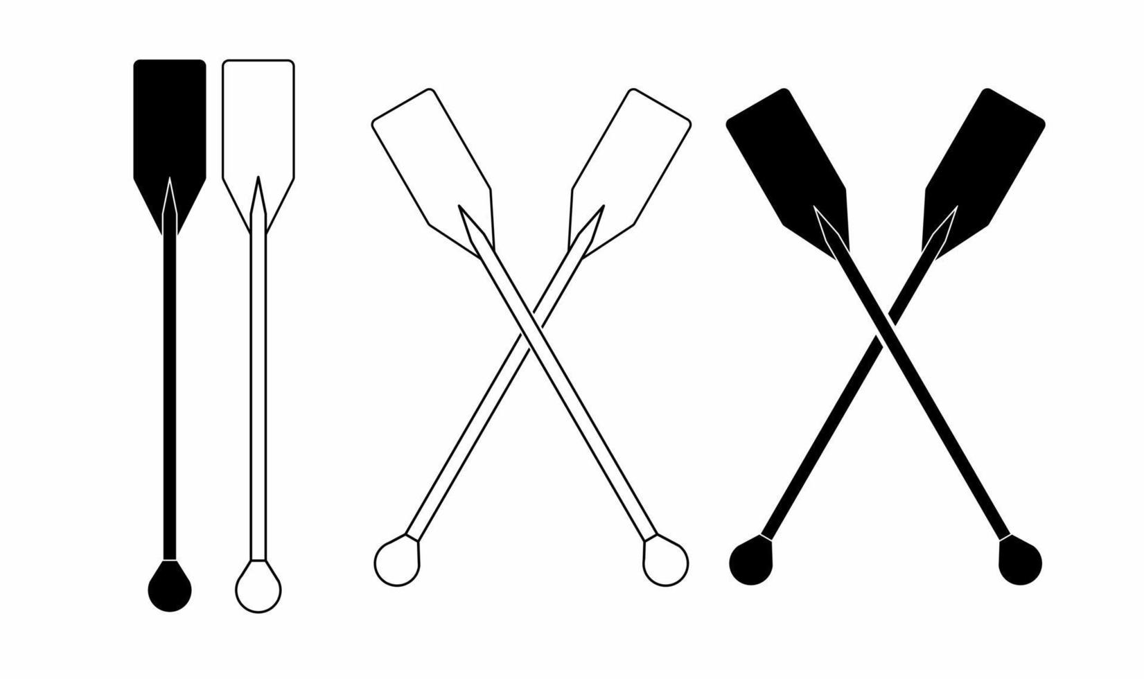 oars padlle icon set isolated on white background vector